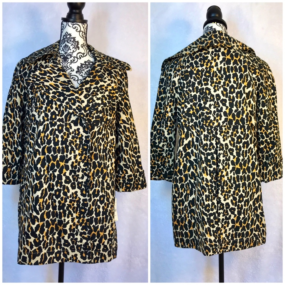 🆕 New York & Co Cheetah Print Pea Coat - Picture 2 of 8